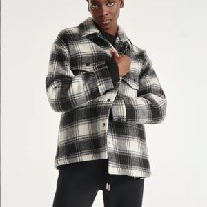 KOOPLES BLACK AND WHITE CHECK CROPPED JACKET